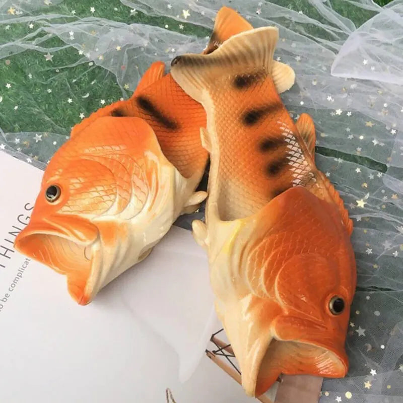 Chinelos de peixe elegantes para mulheres 2024 novo design exclusivo família sapatos de praia senhoras confortáveis e legais flip flips