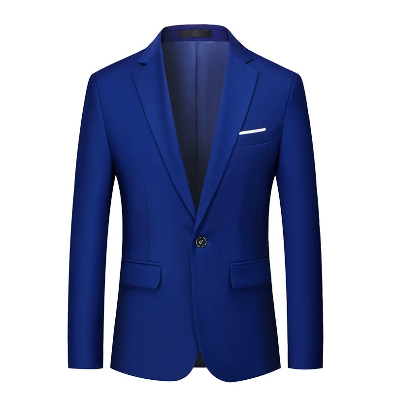Alta qualidade cavalheiro masculino fino casual terno branco, marcas de tamanho grande negócios masculino fluxo casual de cor pura blazers masculino