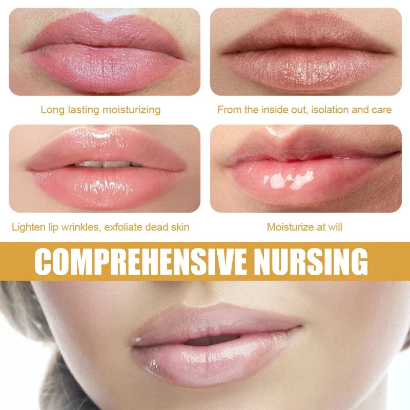 Brilho labial transparente, óleo labial hidratante, reparação, reduz a linha fina dos lábios, iluminar, melhorar os cosméticos do soro labial