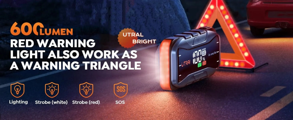 UTRAI 27000mAh Car Jump Starter Power Bank 6000A Car Booster Auto Dispositivo de partida de emergência Jump Start para gasolina diesel