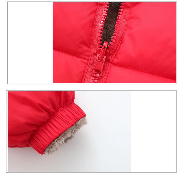 Crianças grossas para baixo jaquetas inverno engrossar casacos de pelúcia para meninos meninas cor sólida com capuz jaquetas 2-6 anos crianças parka outerwear