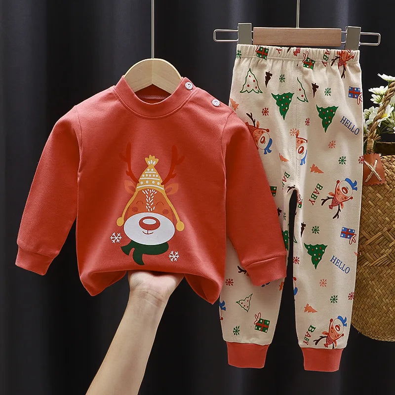 Crianças roupas conjuntos de roupas infantis meninos meninas algodão outono inverno roupas calças pijamas roupa interior