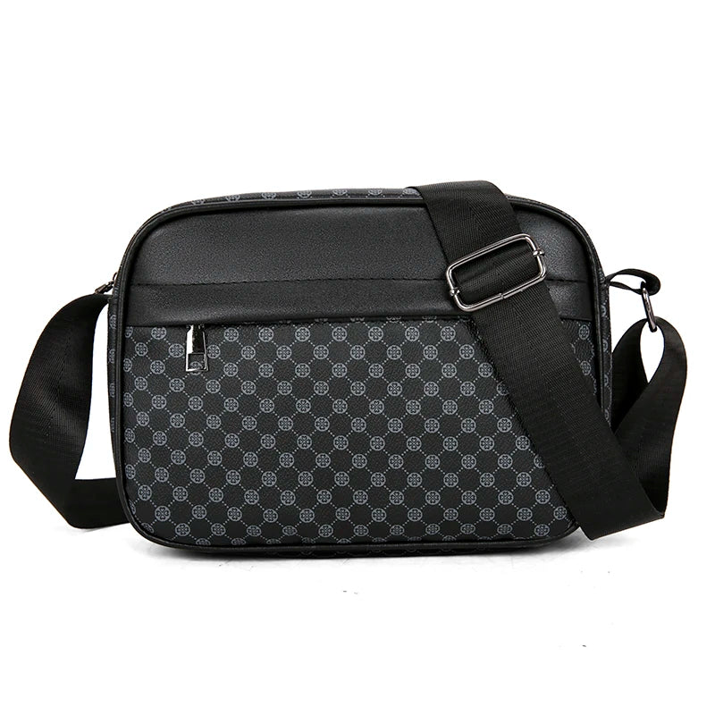 Bolsas de Ombro Casuais e Leves para Homens, Bolsa Mensageiro de Couro PU Macio, Bolsa Transversal Confortável com Alça Larga