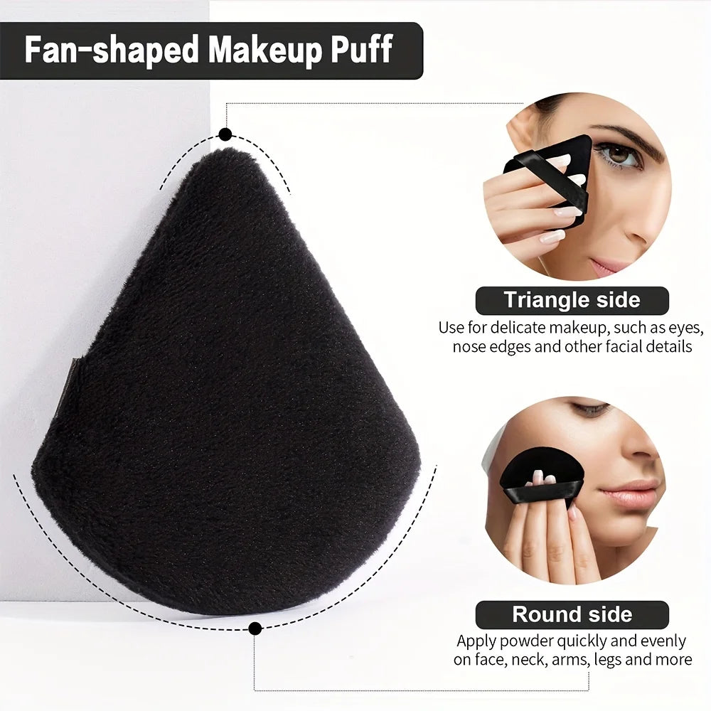 Triângulo Powder Puff para pó solto, ferramenta de maquiagem, macio, luxuoso, líquido, cosmético, base, maquiagem, 3 pcs, 5 pcs, 6 pcs