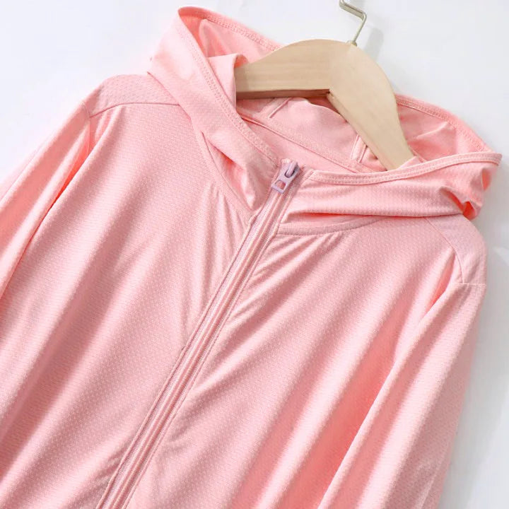 Chegou novo verão Crianças menina menino protetor solar roupas crianças bebê top coat adolescente 110-180 3-18year estudantes jaqueta com chapéu