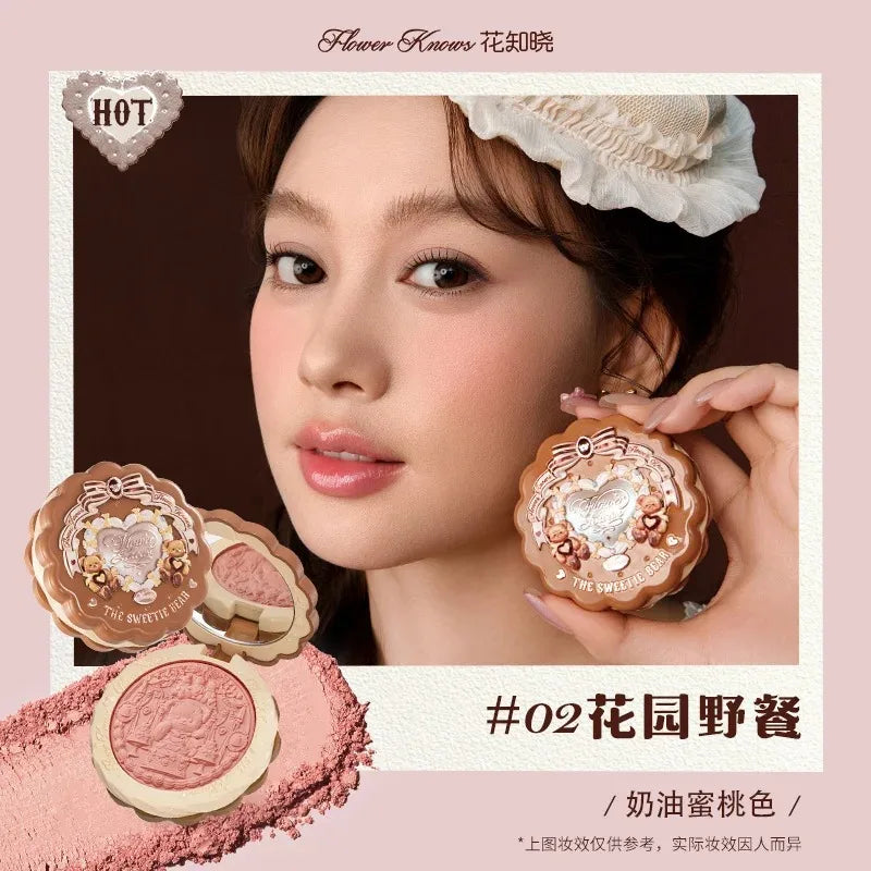 Flor sabe luar sereia bochecha blush em pó gradiente blush em acabamento fosco vegano crueldade livre maquiagem de marca própria