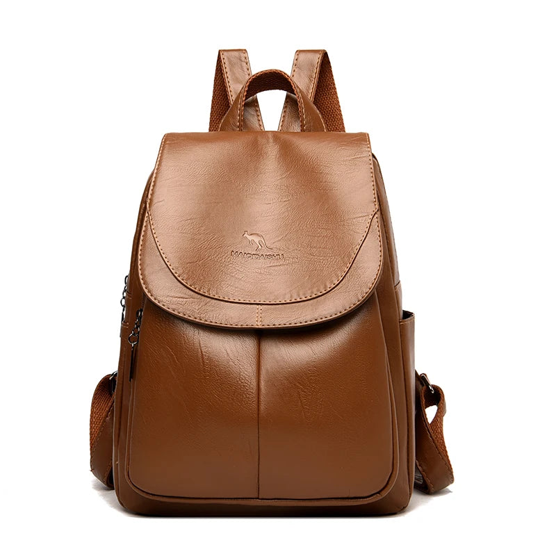 Mochilas de couro vintage para mulheres, bolsa escolar para meninas, mochila de viagem para senhoras, mochila feminina de alta qualidade, nova