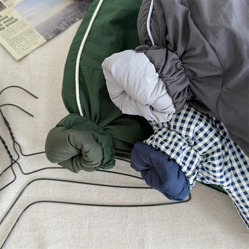 2024 inverno novas crianças manga longa quente carta casaco mais veludo grosso meninos para baixo jaquetas do bebê meninas acolchoado jaqueta crianças roupas
