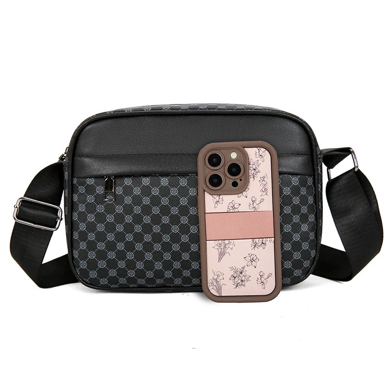Bolsas de Ombro Casuais e Leves para Homens, Bolsa Mensageiro de Couro PU Macio, Bolsa Transversal Confortável com Alça Larga