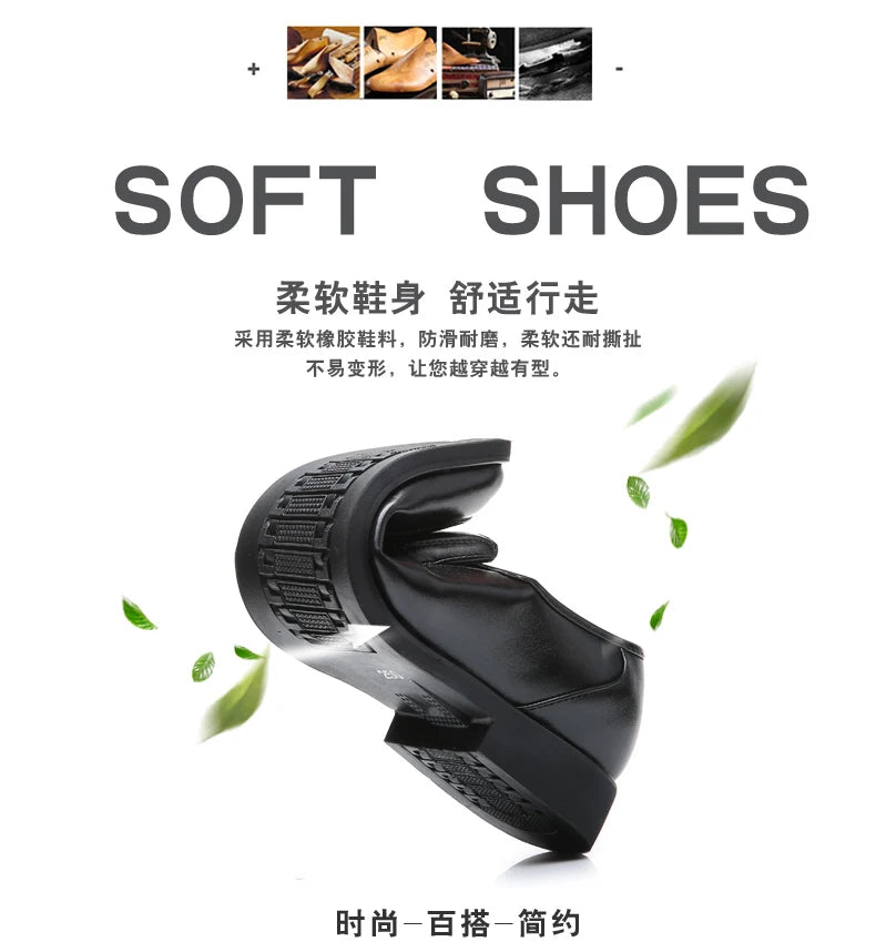 Sapatos casuais masculinos de couro de alta qualidade, confortáveis, leves, mocassins formais, sapatos respiráveis, sem cadarço, para dirigir