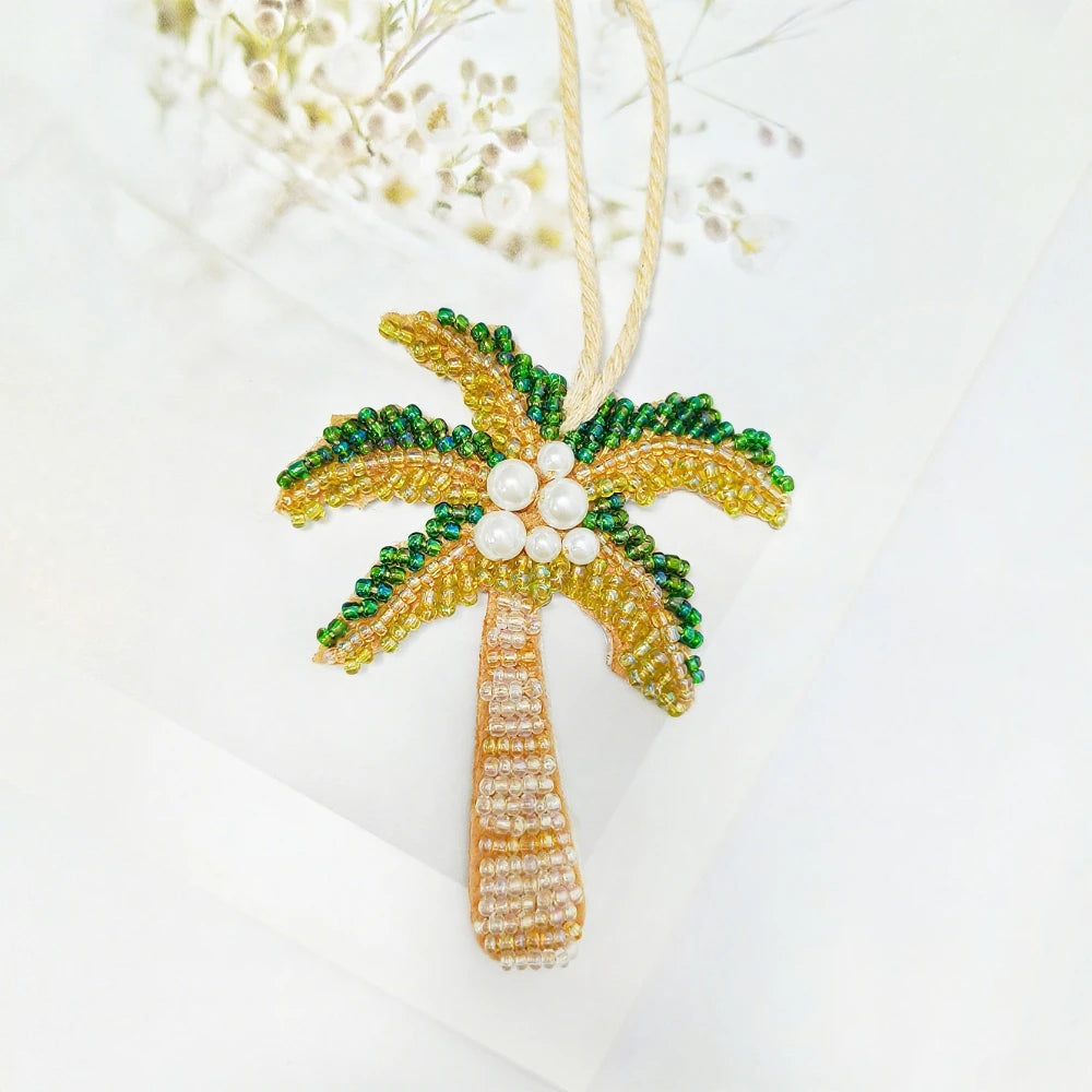 Moda multi-cor strass coqueiro saco pingente criativo pérola coqueiro saco decoração brilhante charme saco acessórios