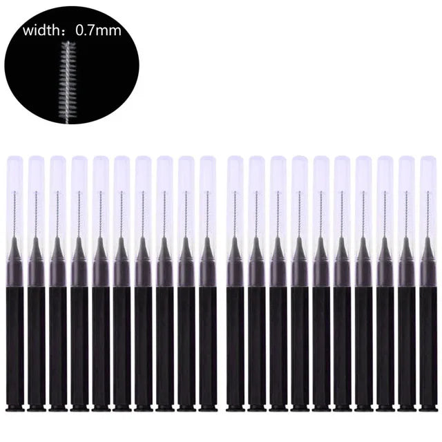 Descartável Brow Lifting Brushes, Mini Escova De Sobrancelha, Bendable Micro Cílios Aplicadores, Ferramentas De Maquiagem, Bendable, 20Pcs