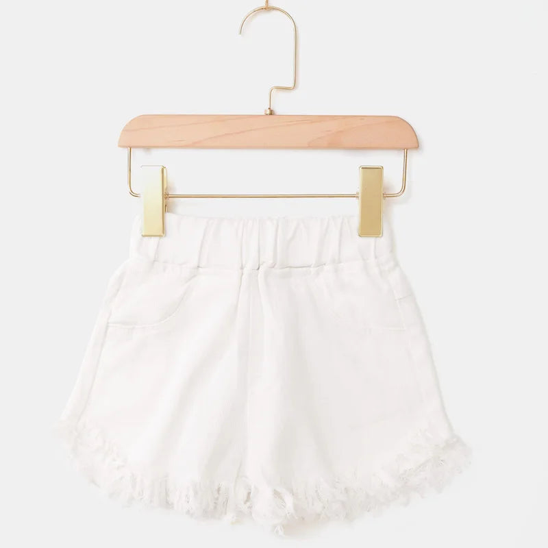 IENENS Roupas de verão para bebês meninas, shorts jeans, calças jeans, roupas infantis, calças curtas casuais para meninas, calças infantis