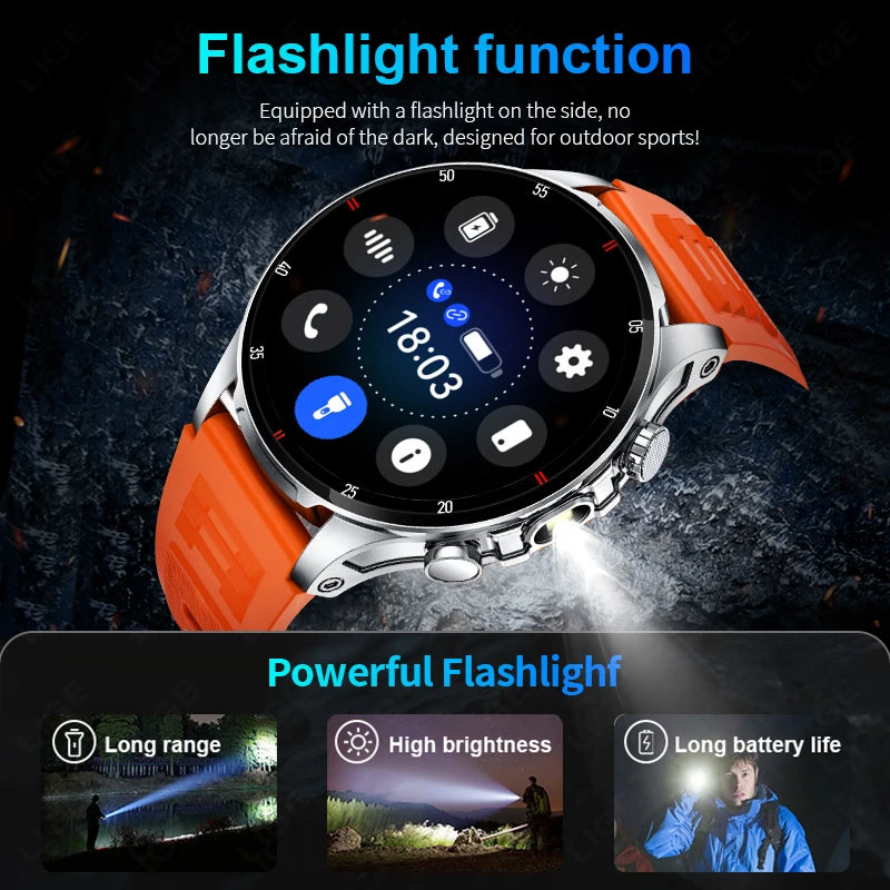Lige 2025 novo relógio inteligente masculino lanterna ai voz bluetooth chamada 1.53 "hd esportes relógios de fitness monitor saúde smartwatch feminino