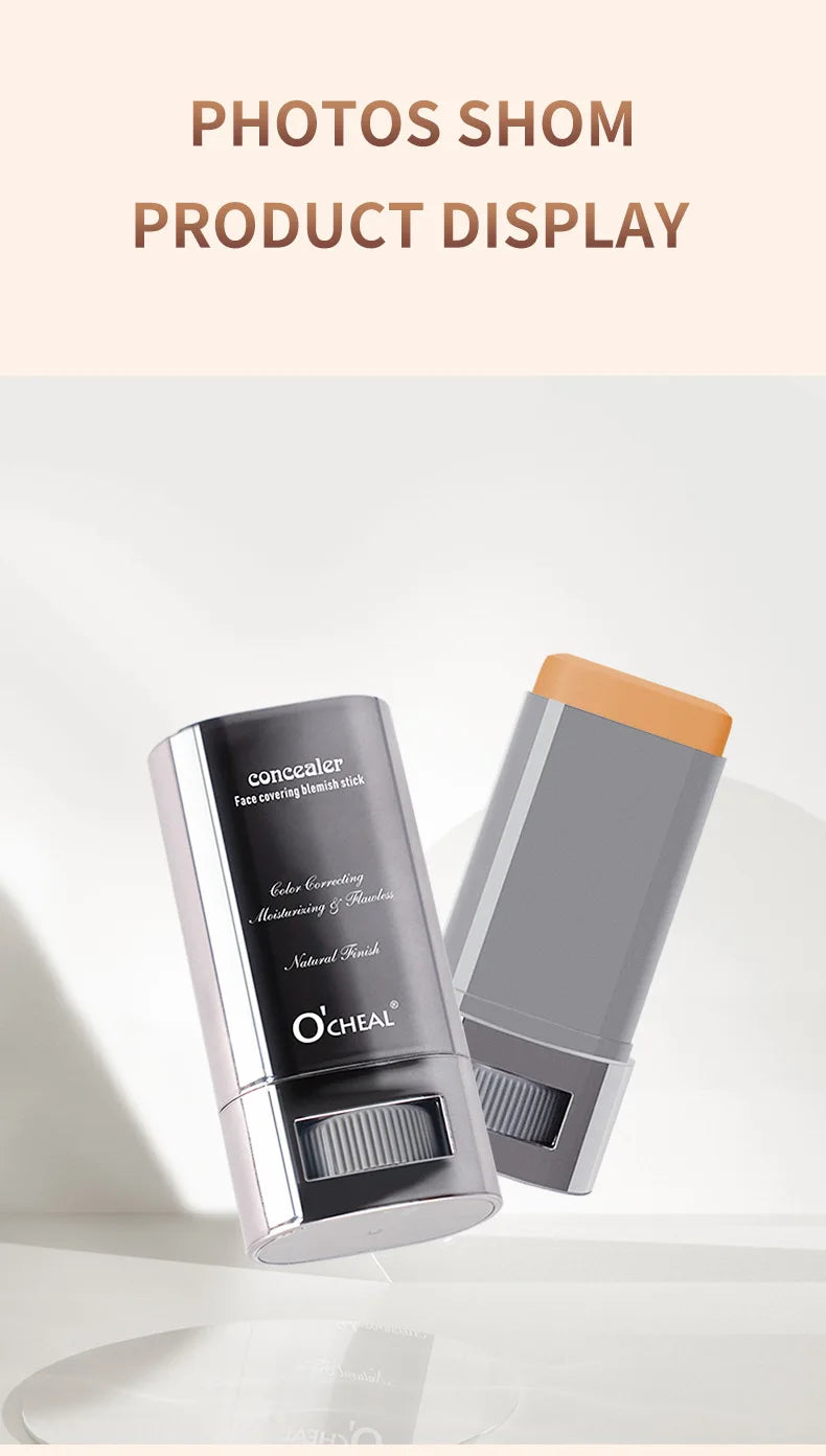 Bastão de Corretivo Líquido - Cobre Marcas de Acne, Olheiras, Tatuagens e Sardas, Base Cosmética de Cobertura Total para o Rosto