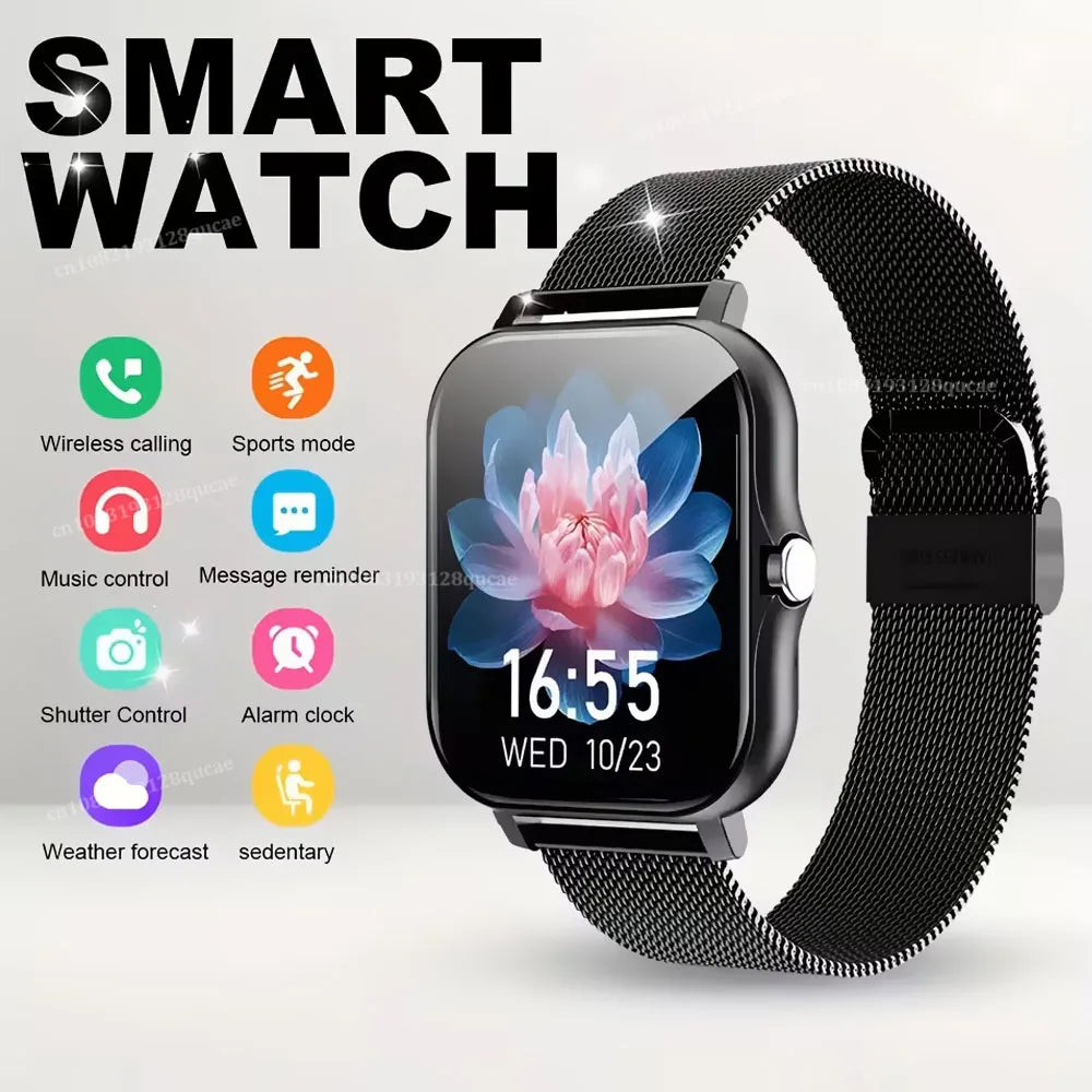 Novo Relógio Inteligente 1.83'' Tela Cheia Bluetooth com Função de Chamada Monitor de Oxigênio no Sangue/Pressão Arterial Smartwatch para Mulheres e Homens Presente de Férias 2026
