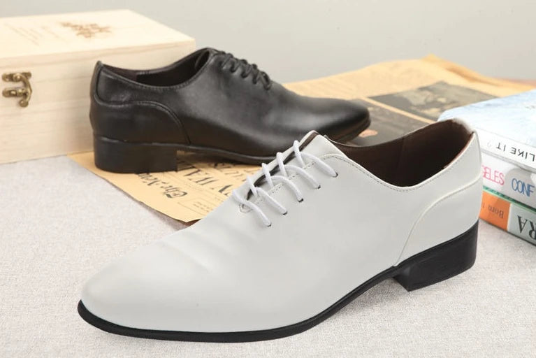 Branco apontou toe macio rendas até sapatos formais masculinos cavalheiro escritório novo 39 calçado barato liquidação baixo preço sapato social masculino