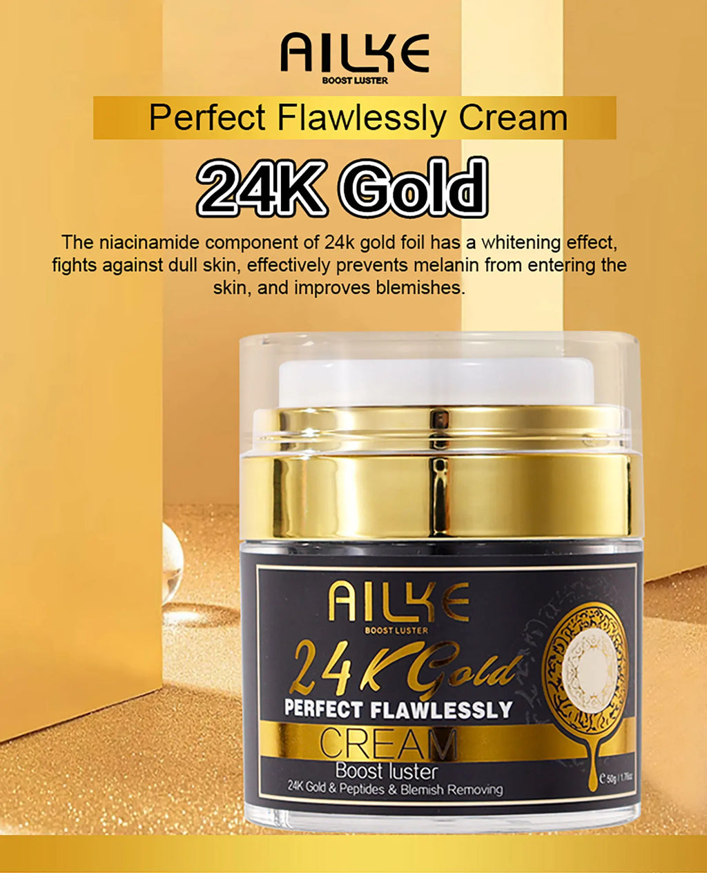 Ailke 24K Ouro Colágeno Creme Articulação Remoção de Manchas Escuras Forte Clareamento Rosto Anti Envelhecimento Conjunto de Cuidados com a Pele