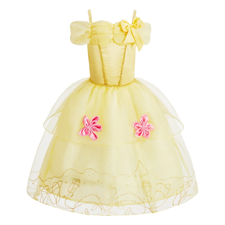 Meninas halloween belle vestidos menina neve branca vestido crianças natal carnaval cosplay roupas crianças trajes de princesa