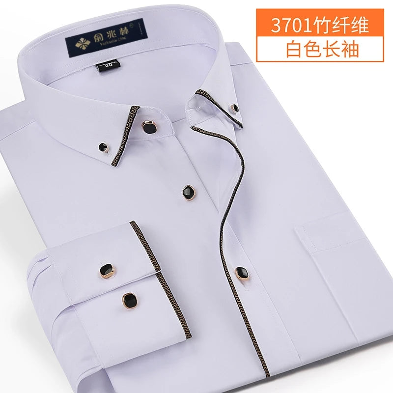 Nova chegada primavera comercial fácil cuidado camisa masculina oversize manga longa moda formal de alta qualidade plus size M-7XL8XL9XL