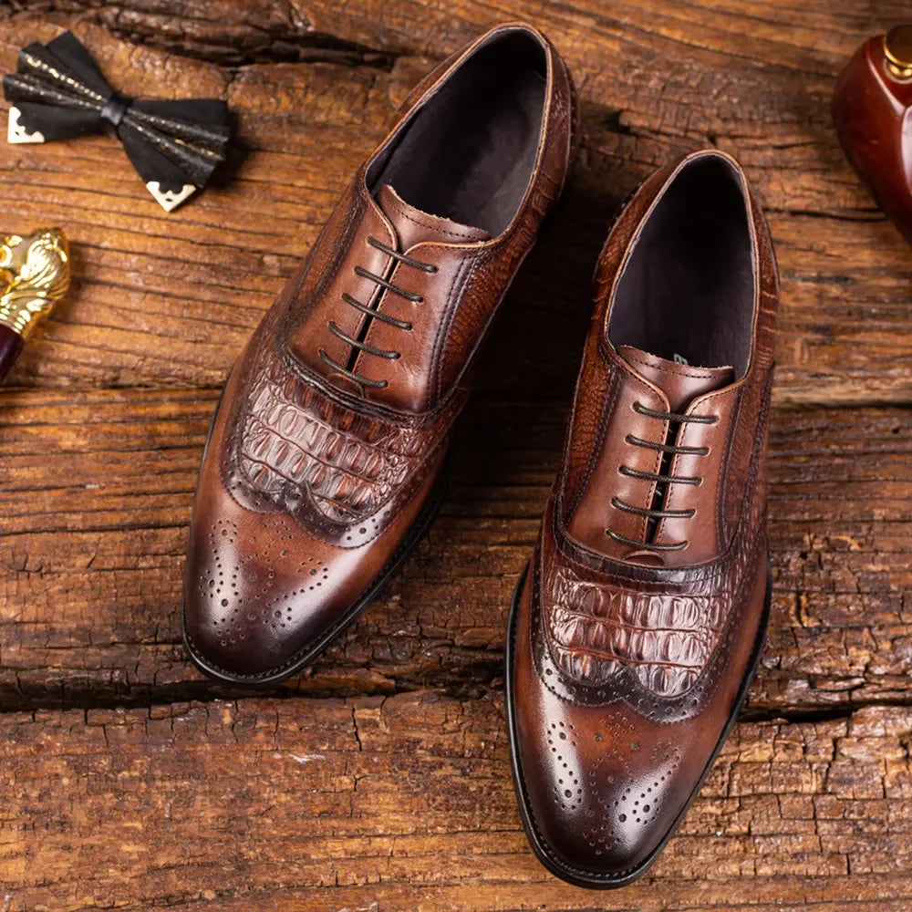 Sapatos casuais masculinos de estilo britânico de luxo escritório oxford sapatos de couro masculinos confortáveis resistentes ao desgaste sapatos formais masculinos de tamanho grande