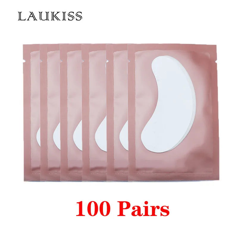 25/50/100 pares de manchas de olho sob as almofadas de cílios para a construção de manchas de papel hidrogel adesivos sem fiapos rosa para cílios postiços LAUKISS