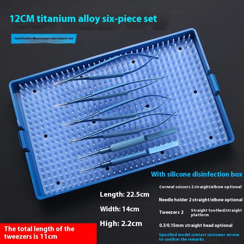 Conjunto de ferramentas para pálpebras, fórceps porta-agulhas com tesoura de dentes, instrumento oftálmico de aço inoxidável