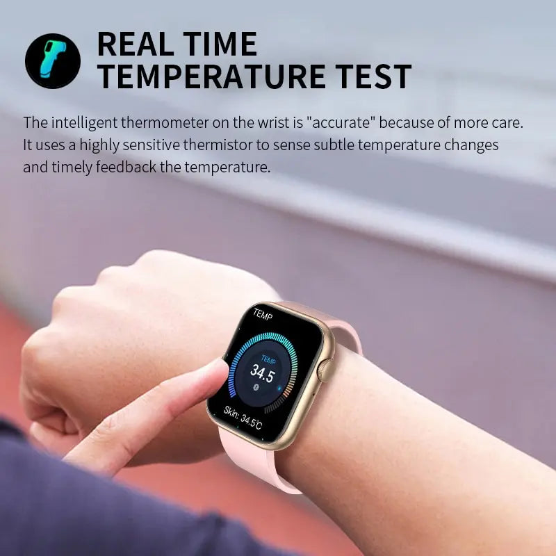 LIGE-Full Touch Screen Smart Watch para mulheres, Bluetooth Call, relógios impermeáveis, Sport Fitness Tracker, Smartwatch para senhora