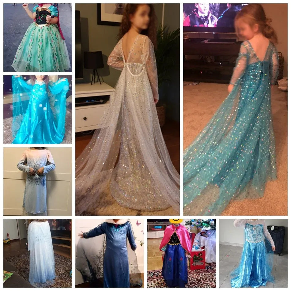 3 5 6 8 10 anos meninas elsa 2 traje crianças halloween cosplay vestido de princesa crianças festa de aniversário vestidos roupas acima