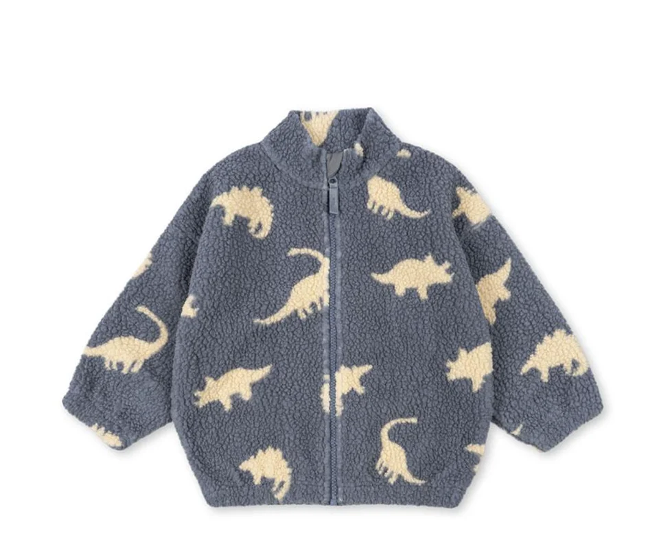 2024 inverno ks crianças algodão lã de cordeiro quente outerwear roupas meninas impressão casacos do bebê meninos mais jaquetas de lã crianças roupas
