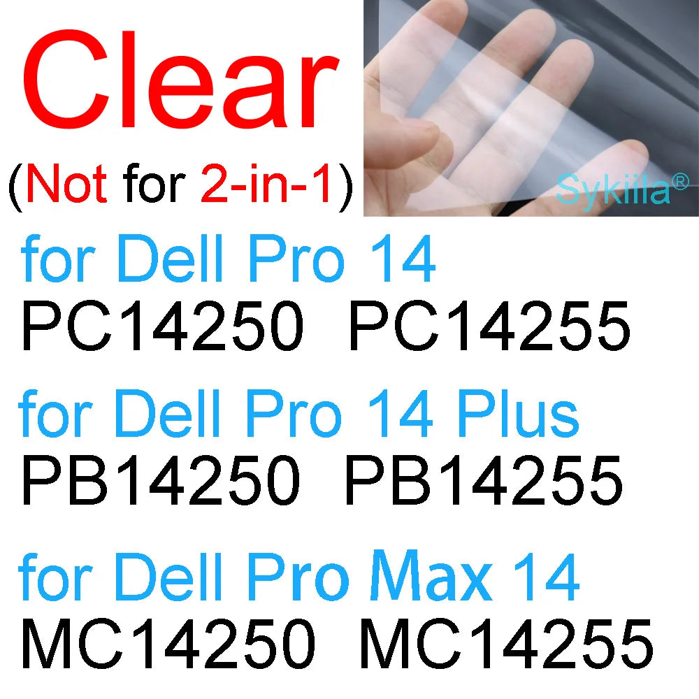 Protetor de Tela para Dell 14 Pro 13 15 16 Plus Max 18 DC14255 PC14255 DB16255 PC16255 HD Transparente Fosco Película Protetora
