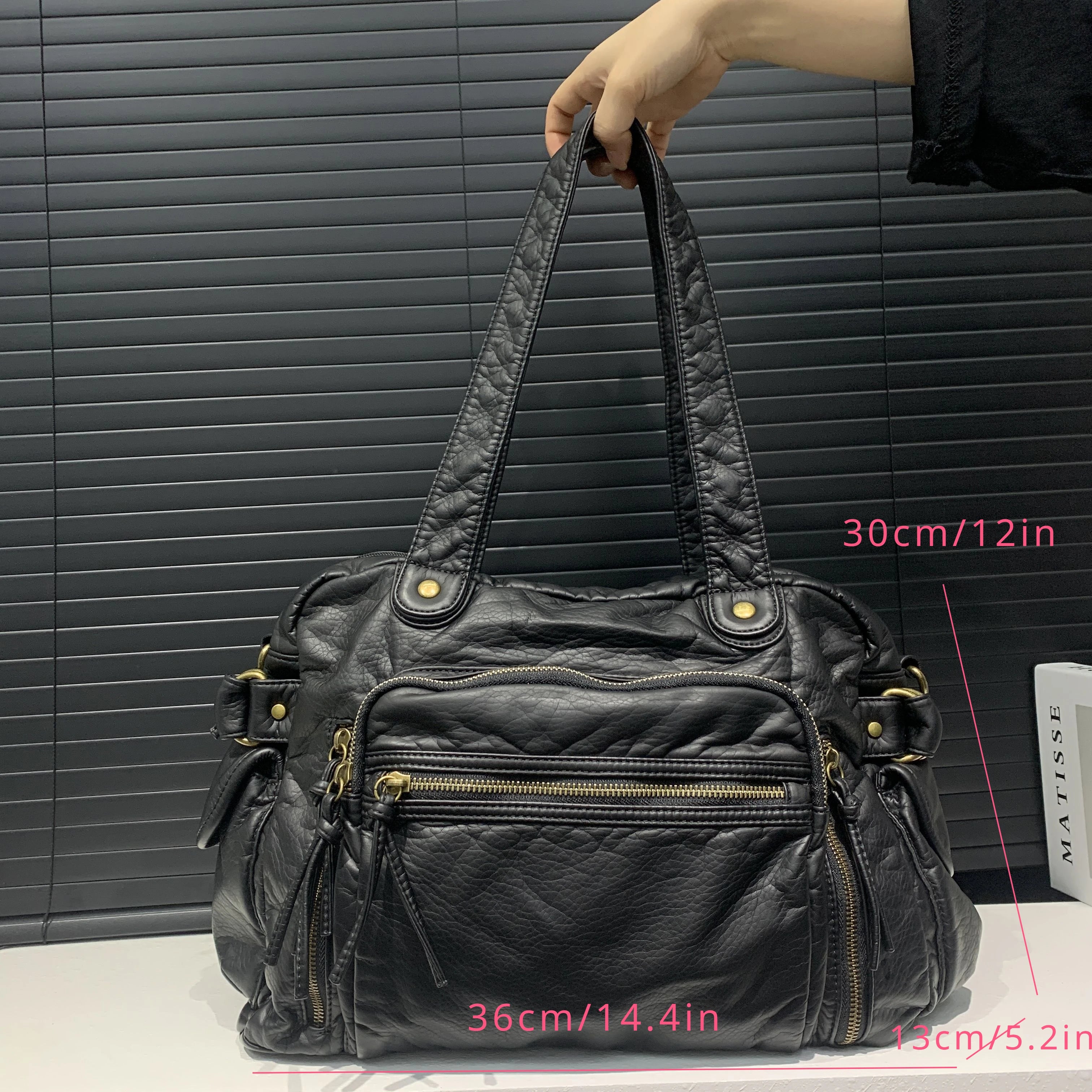 Moda feminina retro sacola de couro macio do plutônio grande capacidade bolsa de ombro y2k punk multi bolso crossbody bolsa