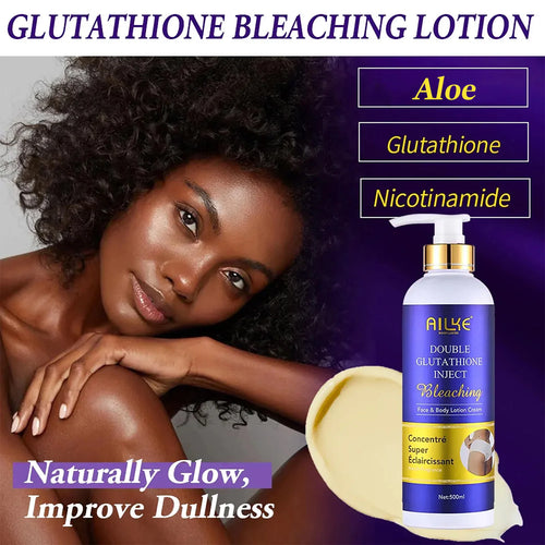 AILKE Glutationa 5 em 1 Kit de cuidados com a pele feminina, com loção corporal, soro, creme para remoção de manchas escuras, creme corporal, sabonete iluminador