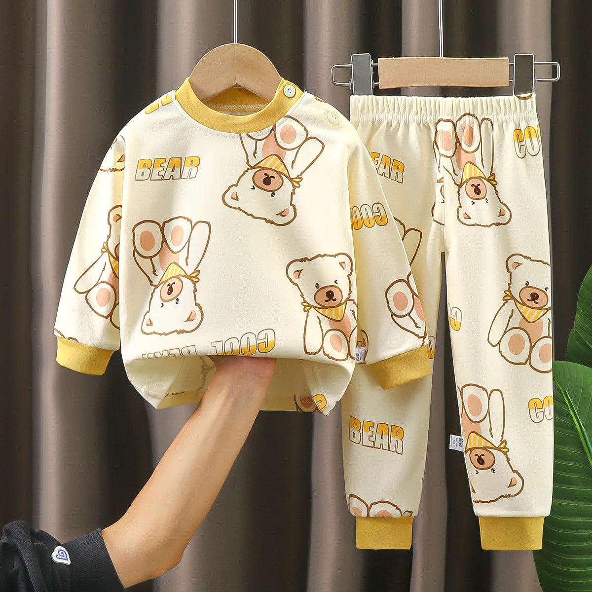 Crianças roupas conjuntos de roupas infantis meninos meninas algodão outono inverno roupas calças pijamas roupa interior