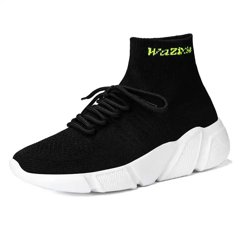 Mwy sapatos casuais masculinos tênis respirável rendas até meias de malha sapatos zapatillas hombre feminino esportes joggingshoes plus size 35-47