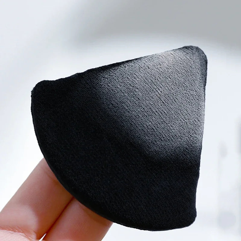 Veludo cosméticos fundação puff macio triângulo maquiagem puffs feminino rosto beleza esponja liquidificador lavável maquiagem em pó acessórios