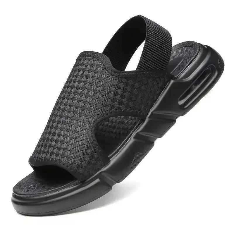 Verão diário estilo casual sandálias masculinas ao ar livre praia moda chinelos preto hombre respirável sapatos deslizamento-em apartamentos de caminhada