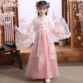 Traje de festa de verão vestidos da menina do vintage crianças roupas vestido casual bebê chinês hanfu cosplay crianças princesa meninas vestido
