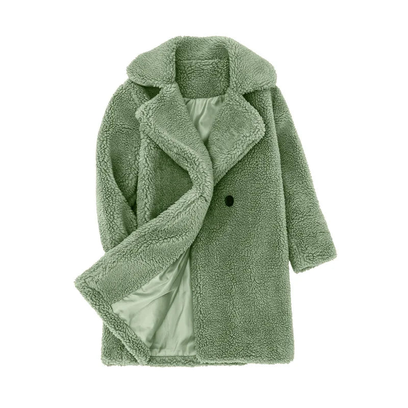 Bebê meninas casacos de pele do falso crianças inverno quente jaquetas de pelúcia crianças turndown colarinho acolchoado outerwear infantil casual roupas exteriores
