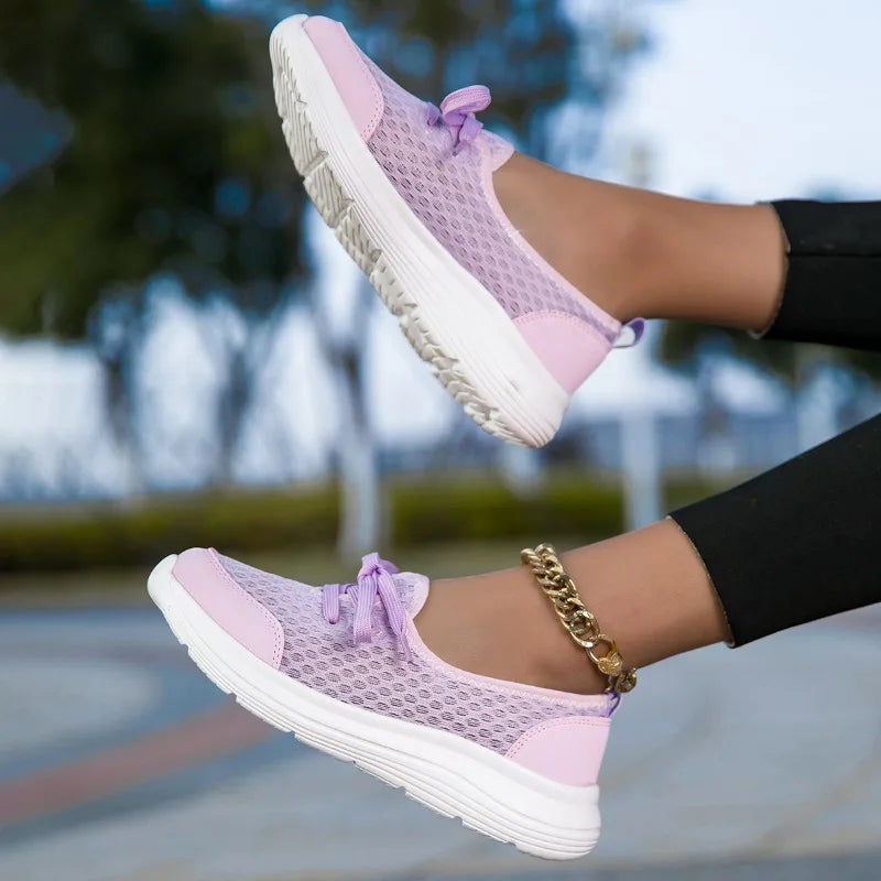 Yrzl mulher tênis deslizamento em sapatos casuais malha respirável confortável macio clássico condução mocassins sapatos para senhoras