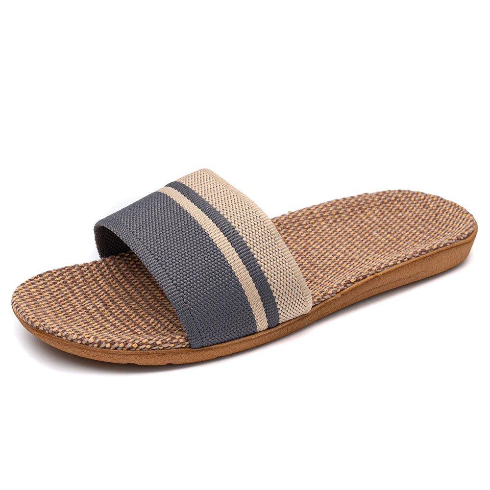 36-45 sandálias planas chinelos de praia verão casa linho leve eva antiderrapante slides para homens mulheres indoor ao ar livre flip flops