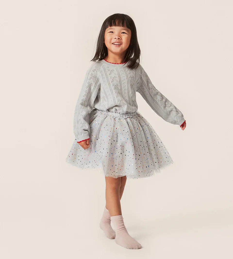 Verão ks bebê meninas cereja malha vestido crianças roupas meninas vestidos de princesa saias festa de natal manga longa vestidos