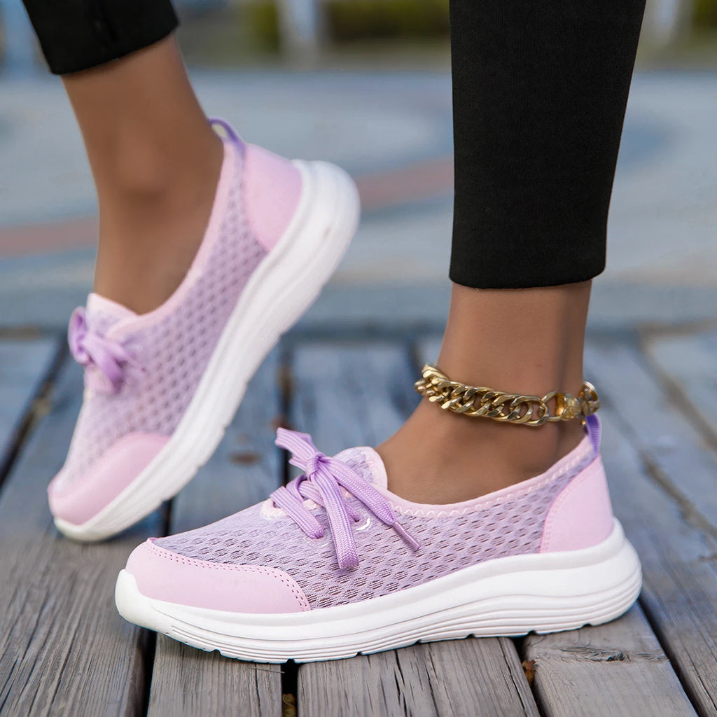 Yrzl mulher tênis deslizamento em sapatos casuais malha respirável confortável macio clássico condução mocassins sapatos para senhoras
