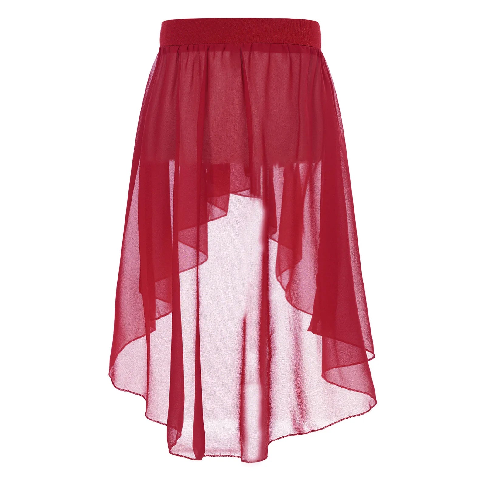 Crianças meninas cintura elástica oi-baixo chiffon saia moderna dança lírica jazz latino cha-cha ballet patinação desempenho roupas