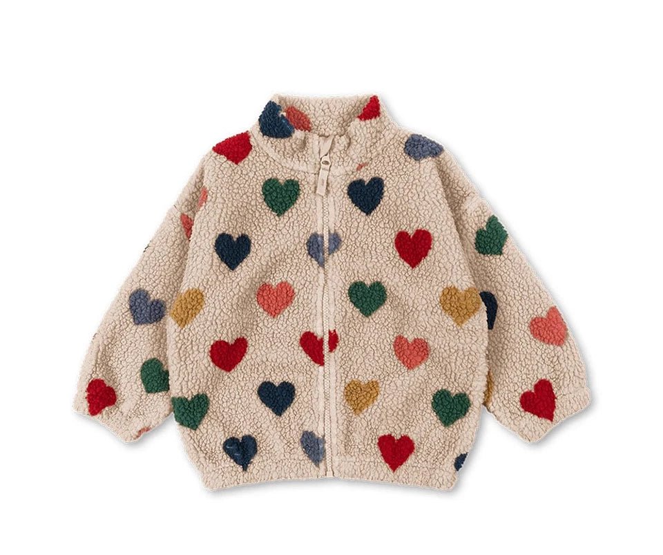 2024 inverno ks crianças algodão lã de cordeiro quente outerwear roupas meninas impressão casacos do bebê meninos mais jaquetas de lã crianças roupas