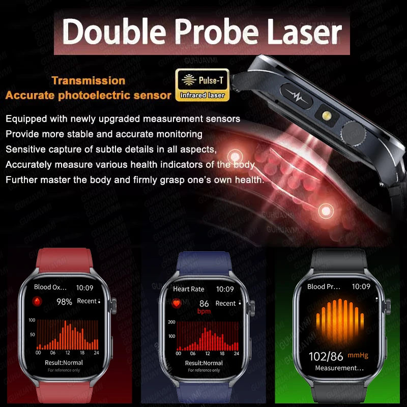 Novo Smartwatch 2026 com ECG Preciso, Análise de Saúde Cardíaca, Análise de Sangue, Lipídios no Sangue, Pressão Arterial e Chamada Bluetooth para Homens