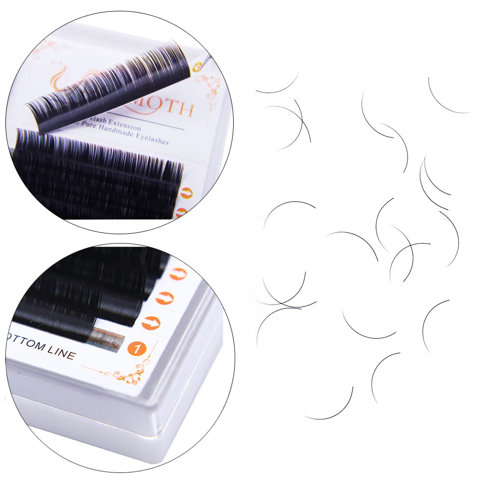 5case 16 linhas conjunto, modelo de alta qualidade extensão de cílios de vison, cílios individuais, cílios naturais, cílios postiços ferramentas de maquiagem