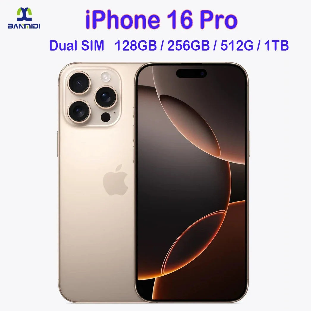 100% original iphone 16 pro max smartphone 6.9 "dupla sim desbloqueado 5g telefone celular retina xdr oled 6.3" 16 pro 128gb/256gb/512gb/1t