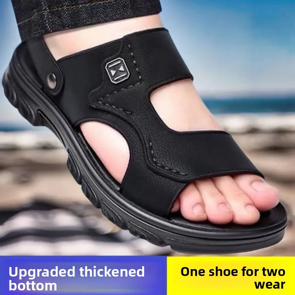 Sandálias de Praia Masculinas de Verão, Reforçadas, Antiderrapantes, Resistentes ao Desgaste, Respiráveis, para Dirigir, Material PVC, Calçados para Adultos