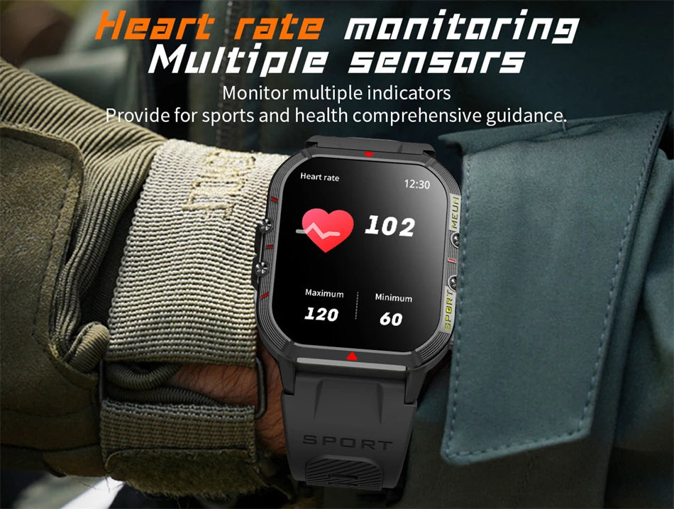 Lige 2025 relógio inteligente masculino esportes ao ar livre monitoramento de freqüência cardíaca ip68 à prova dip68 água relógios bluetooth chamada smartwatch para android ios